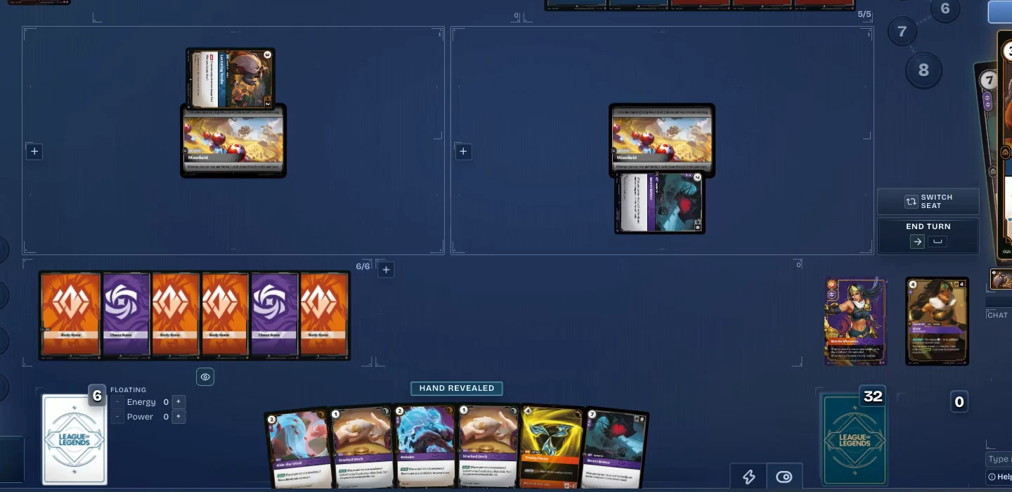 Rift Atlas simulator showing automatic payment for a card cost.